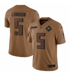 Men's Atlanta Falcons #5 Drake London Nike Brown 2023 Salute To Service Limited Jersey