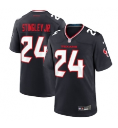 Men's Houston Texans #24 Derek Stingley Jr. Nike Navy Game Jersey