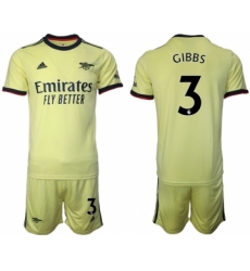 Men 2021-2022 Club Arsenal away yellow 3 Soccer Jersey