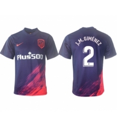 Men 2021-2022 Club Atletico Madrid away aaa version purple 2 Soccer Jersey
