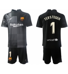 Men 2021-2022 Club Barcelona black goalkeeper 1 Soccer Jersey