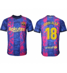 Men 2021-2022 Club Barcelona blue training suit aaa version 18 Soccer Jersey