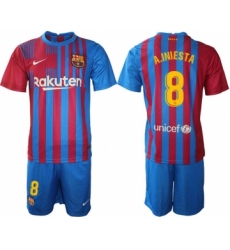 Men 2021-2022 Club Barcelona home blue 8 Nike Soccer Jersey