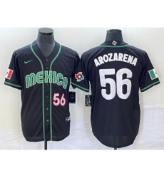 Men's Mexico Baseball #56 Randy Arozarena Number 2023 Black World Classic Stitched Jersey5