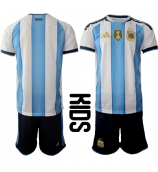 Youth Argentina Blank National Team FIFA x World Cup 2026 Home White On Field Kids Jersey