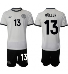 Men's Germany #13 Thomas Muller White 2025 Home Soccer Jersey Suit