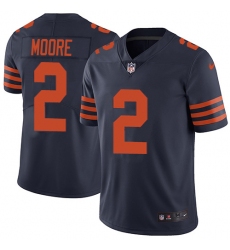 Men's Chicago Bears #2 D.J. Moore Navy Blue Vapor Untouchable Stitched Football Jersey