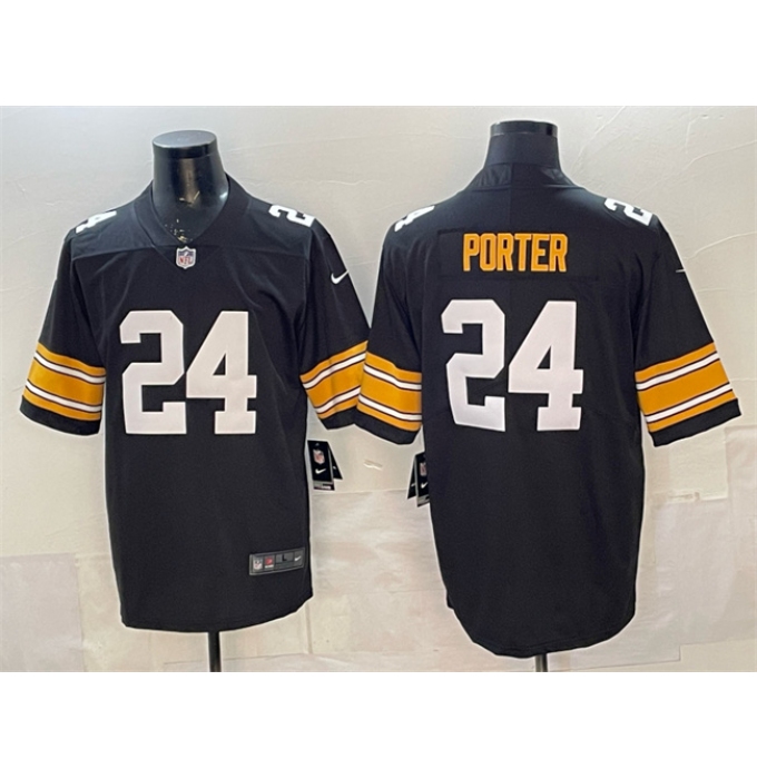 Men's Pittsburgh Steelers #24 Joey Porter Jr. Black Vapor Untouchable Limited Stitched Jersey