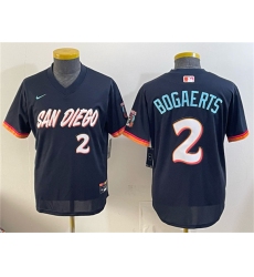 Youth San Diego Padres #2 Xander Bogaerts Obsidian 2026 City Connect Stadium Stitched Baseball Jersey