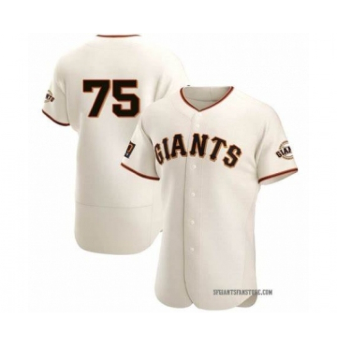 Men's San Francisco Giants #75 Camilo Doval Cream Flex Base Stitched Jersey