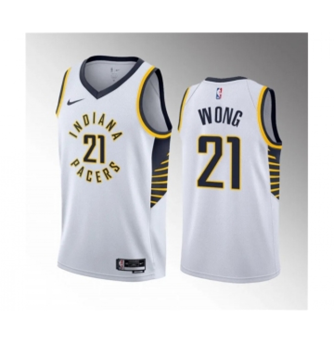 Men's Indiana Pacers #21 Isaiah Wong White 2023 Draft Association Edition Stitched Basketball Jersey