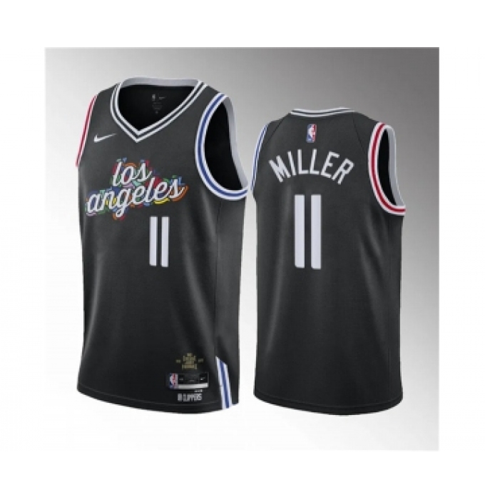 Men's Los Angeles Clippers #11 Jordan Miller Black 2023 Draft City Edition Stitched Jersey