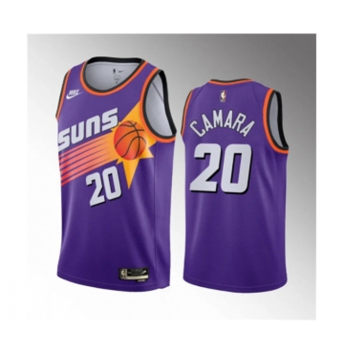 Men's Phoenix Suns #20 Toumani Camara Purple 2023 Draft Classic Edition Stitched Basketball Jersey