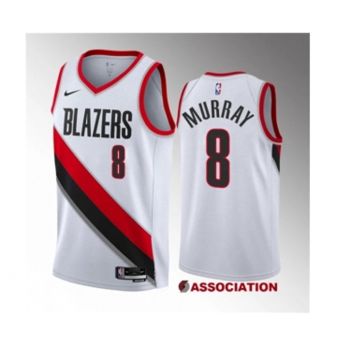Men's Portland Trail Blazers #8 Kris Murray White 2023 Draft Association Edition Stitched Basketball Jersey