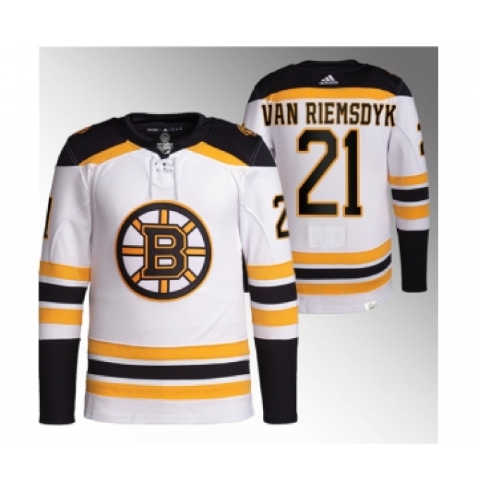 Men's Boston Bruins #21 James van Riemsdyk White Stitched Jersey