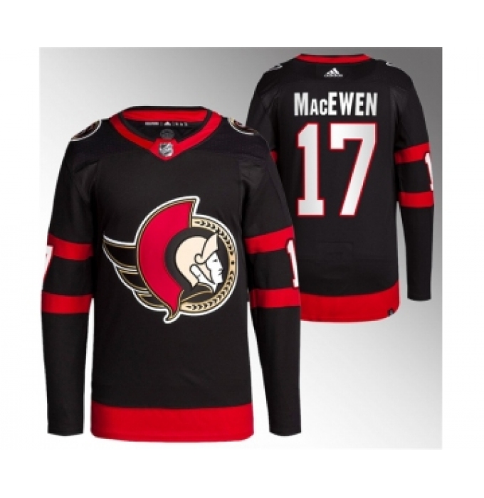 Men's Ottawa Senators #17 Zack MacEwen Black Premier Breakaway Stitched Jersey