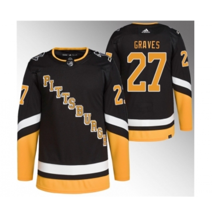 Men's Pittsburgh Penguins #27 Ryan Graves Black 2021-22 Alternate Primegreen Stitched Jersey
