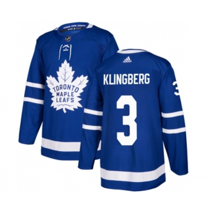 Men's Toronto Maple Leafs #3 John Klingberg Blue Stitched Jersey