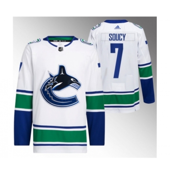 Men's Vancouver Canucks #7 Carson Soucy White Stitched Jersey