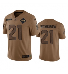 Men's Seattle Seahawks #21 Devon Witherspoon 2023 Brown Salute To Service Limited Football Stitched Jersey