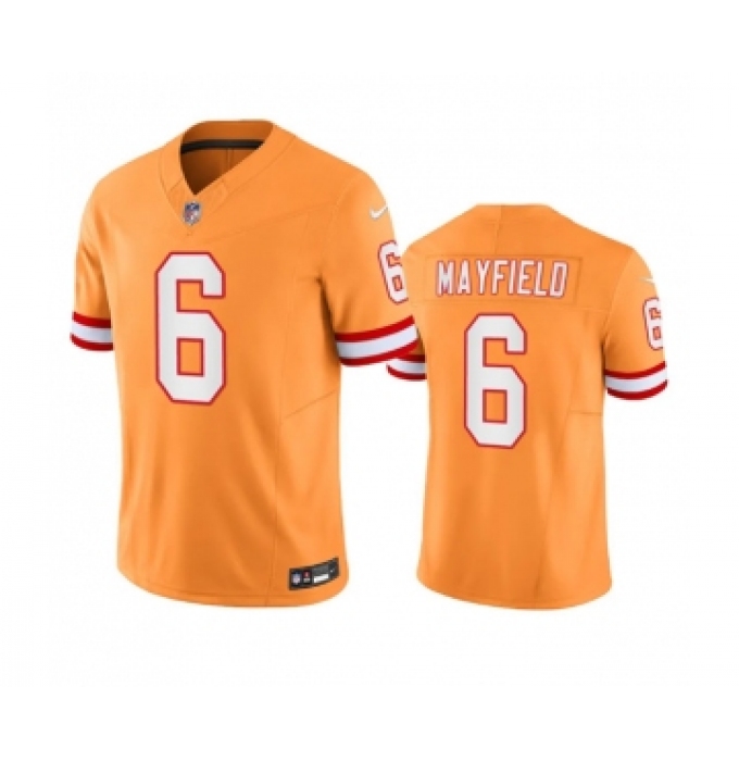 Men's Nike Tampa Bay Buccaneers #6 Baker Mayfield Orange Throwback Limited Stitched Jersey