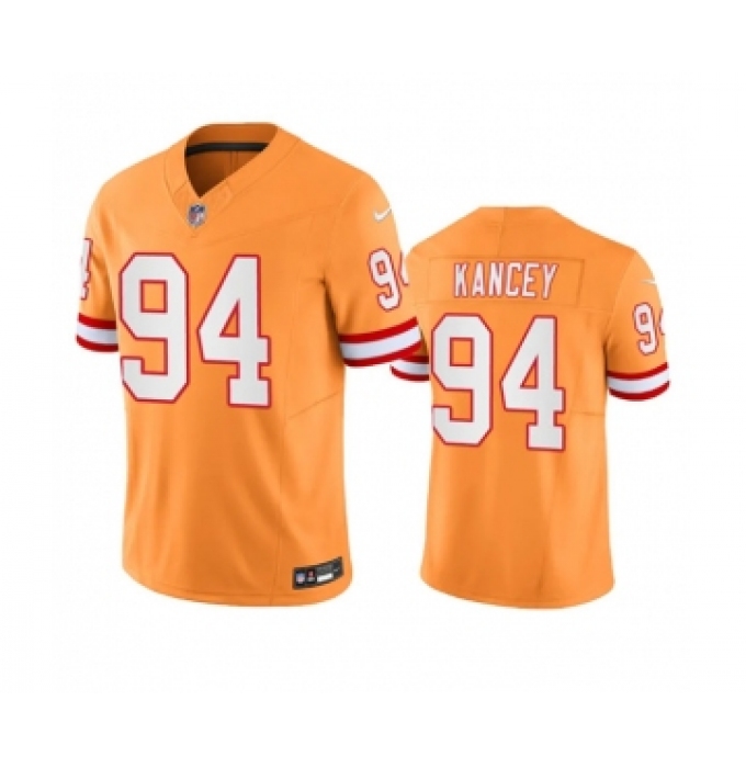 Men's Nike Tampa Bay Buccaneers #94 Calijah Kancey Orange Throwback Limited Stitched Jersey
