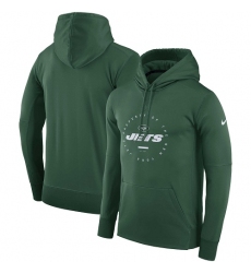 Men's New York Jets Nike Green Sideline Property Of Wordmark Logo Performance Pullover Hoodie