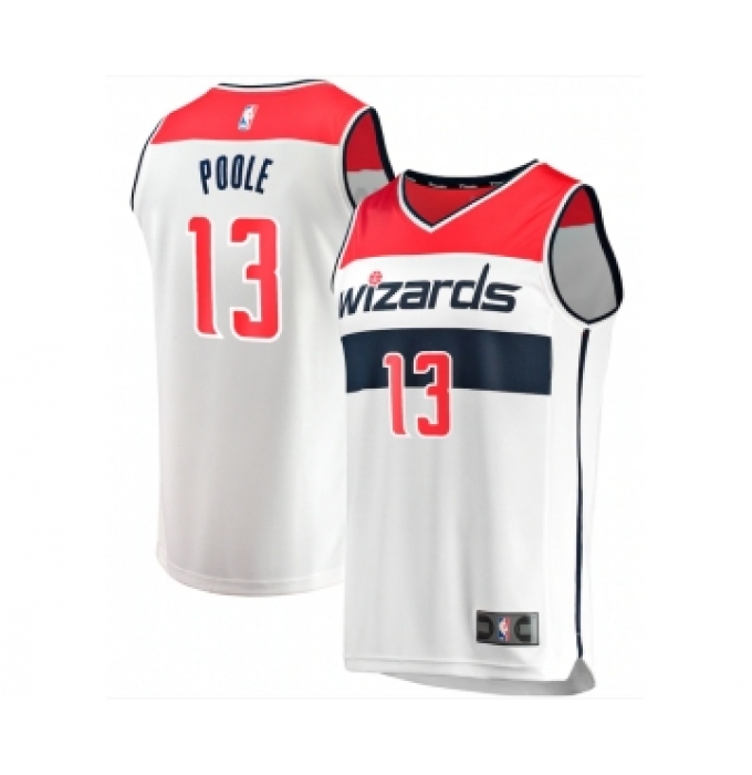 Men' Washington Wizards #13 Jordan Poole White Icon Edition Stitched Jersey