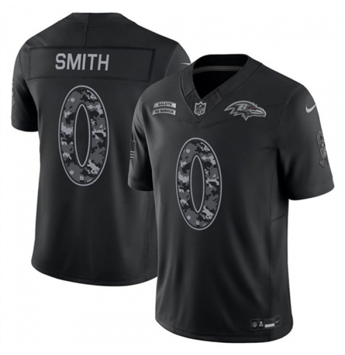 Men's Baltimore Ravens #0 Roquan Smith Black F.U.S.E. 2026 Salute to Service Limited Football Stitched Jersey