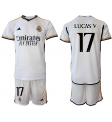 Men's Real Madrid #17 Lucas v. 2023-24 White Home Soccer Jersey