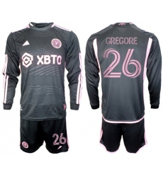 Men's Inter Miami CF #26 Gregore 2023-24 Black Away Soccer Jersey Suit