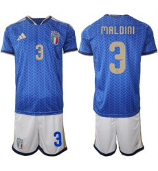 Men's Italy #3 MALDINI National Team FIFA x World Cup 2026 Home Blue On Field Jerseys