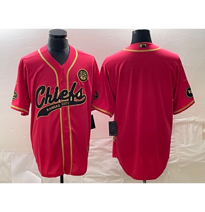 Men's Nike Kansas City Chiefs Red Cool Base Stitched Baseball Jersey1