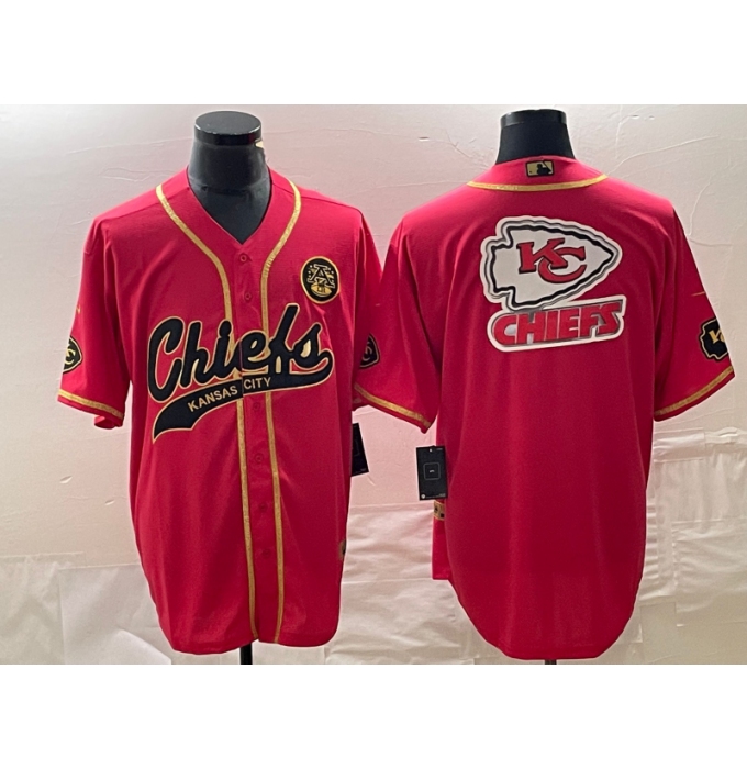 Men's Nike Kansas City Chiefs Red Cool Base Stitched Baseball Jersey