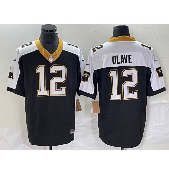 Men's New Orleans Saints #12 Chris Olave Black 2023 FUSE 1987 Legacy Vapor Stitched Jersey