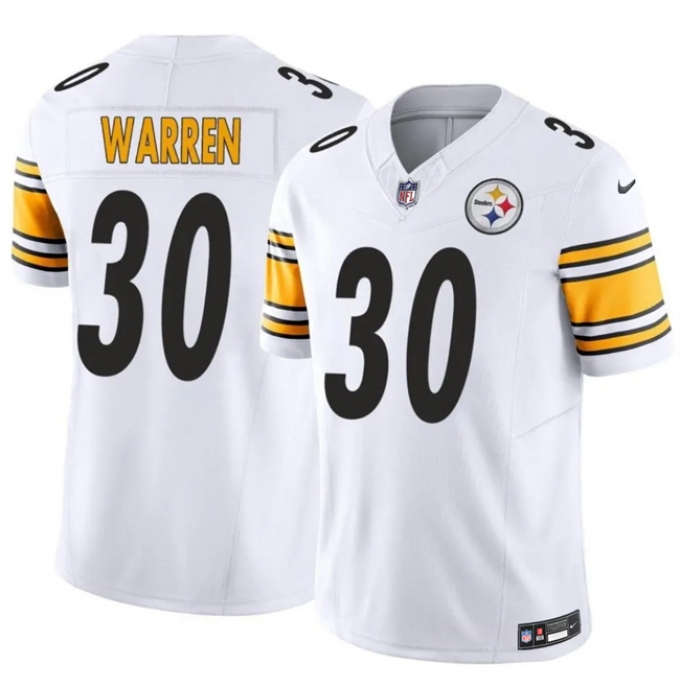 Men's Pittsburgh Steelers #30 Jaylen Warren White 2025 F.U.S.E. Vapor Limited Stitched Football Jersey