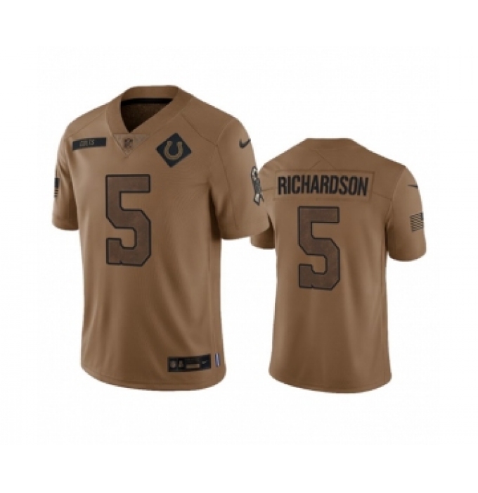 Men's Nike Indianapolis Colts #5 Anthony Richardson 2023 Brown Salute To Sertvice Limited Football Stitched Jersey
