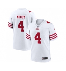 Men's Nike San Francisco 49ers #4 Jake Moody White Football Stitched Game Jersey