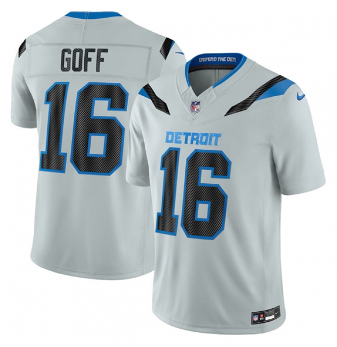 Men's Detroit Lions #16 Jared Goff Silver 2026 F.U.S.E. Rivalries Collection Limited Football Stitched Jersey