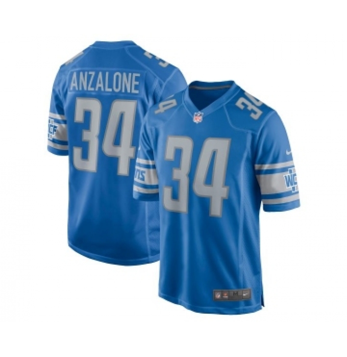 Men's Nike Detroit Lions #34 Alex Anzalone Blue Game Jersey