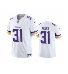 Men's Minnesota Vikings #31 Cam Akers White 2023 F.U.S.E. Vapor Throwback Limited Stitched Jersey