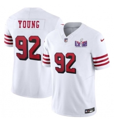 Men's San Francisco 49ers #92 Chase Young New White 2024 F.U.S.E. Super Bowl LVIII Vapor Untouchable Limited Football Stitched Jersey