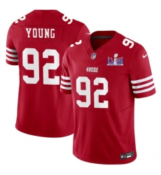 Men's San Francisco 49ers #92 Chase Young Red 2024 F.U.S.E. Super Bowl LVIII Vapor Untouchable Limited Football Stitched Jersey