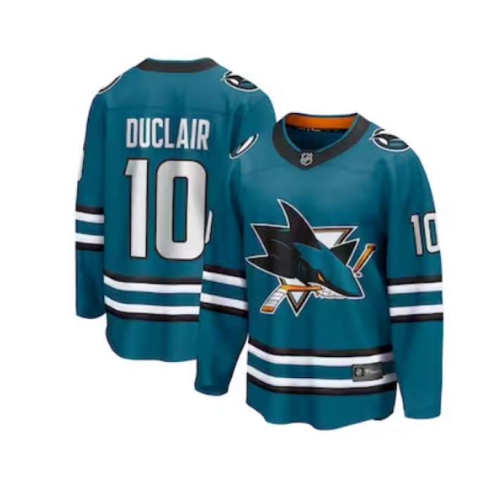 Men's San Jose Sharks #10 Anthony Duclair Fanatics Branded Teal Home Breakaway Jersey