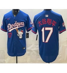 Men's Los Angeles Dodgers #17 Shohei Ohtani Pink Hello Kitty 2025 World Series Champions Limited Jersey
