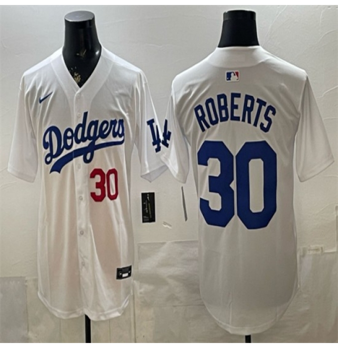 Men's Los Angeles Dodgers #30 Dave Roberts White 2026 Home Limited Stitched Baseball Jersey