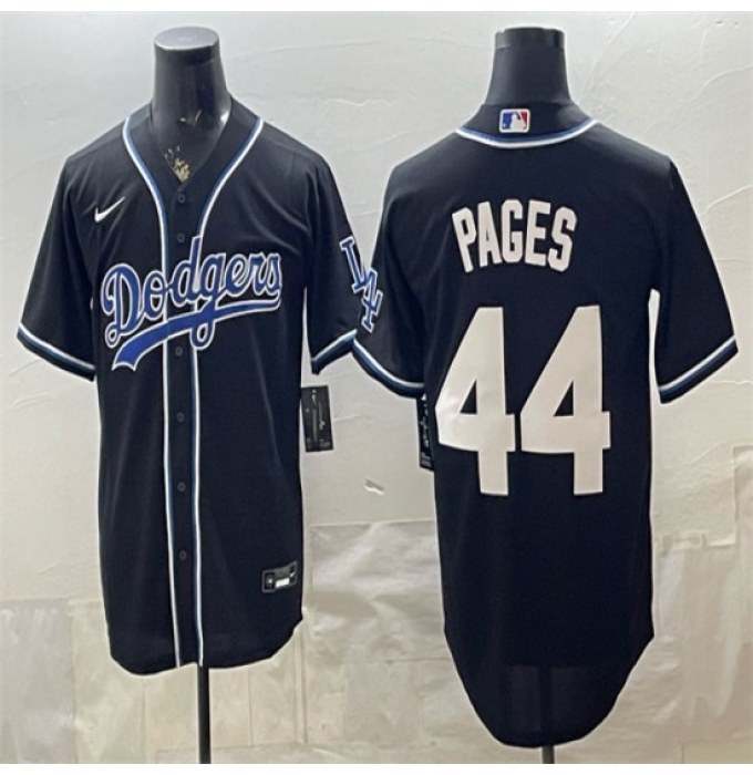 Men's Los Angeles Dodgers #44 Andy Pages Black Stitched Baseball Jersey