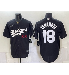 Men's Los Angeles Dodgers x KAWS #18 Yoshinobu Yamamoto Black Vapor Premier Limited Stitched Baseball Jersey