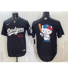 Men's Los Angeles Dodgers x KAWS Team Big Logo Black Vapor Premier Limited Stitched Baseball Jersey