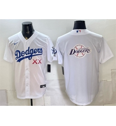 Men's Los Angeles Dodgers x KAWS Team Big Logo White Vapor Premier Limited Stitched Baseball Jersey